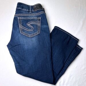 Silver Jeans Co Womens Suki Mid Rise Capri Jeans Size 30/10 Blue Western Stretch